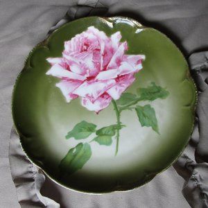 antique hand painted flower plate